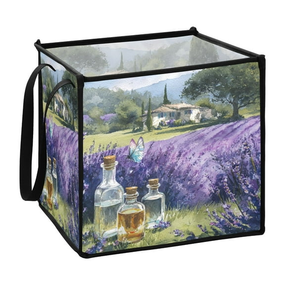 Home Organizer Foldable Fabric Storage Bin With Handle French Style