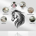 thumbnail image 2 of Horses Iron Wall Art Decorations, Black Metal Wall Art Decor Horse Head Pattern Wall Sculptures Animal Wall Art Hanging Home Kitchen Bedroom Living Room Bathroom Outdoor Wall Decoration, 2 of 8