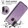 thumbnail image 4 of Design for Samsung Galaxy A20S Case with Tempered Glass Screen Protector Credit Card Holder Slot, PU Leather Wallet Phone Cases Kickstand Protective Cover for Galaxy A 20S A20 Women Purple, 4 of 6