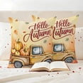 thumbnail image 3 of Yellow Truck Fall Outdoor Waterproof Pillow Covers, Thanksgiving Pumpkins Orange Ombre Decorative Square Throw Pillowcase Sofa Cushion Sham for Patio/Couch/Chair, 20"x20" 2 Pack, 3 of 8