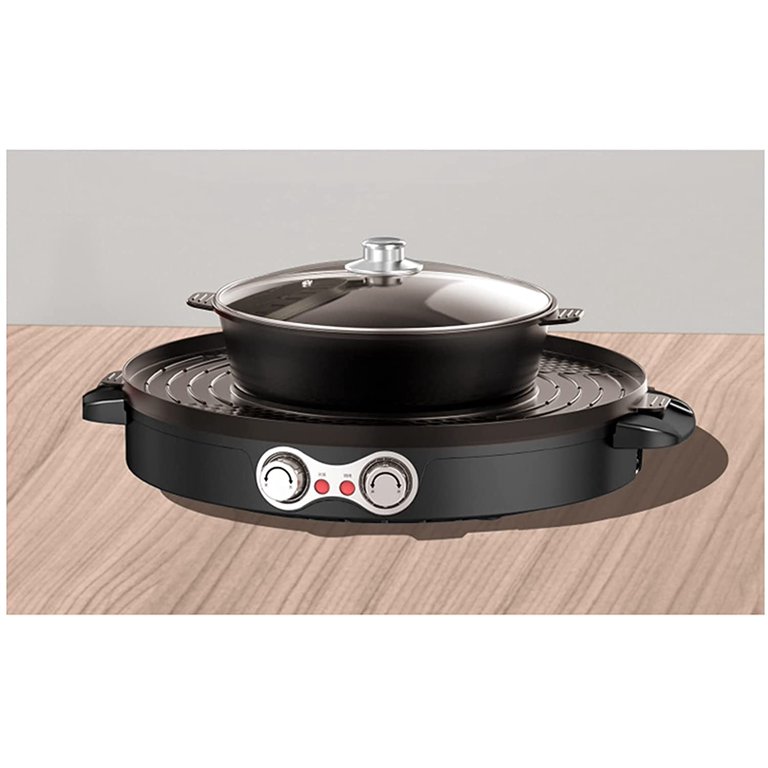 TFCFL Electric Hot Pot BBQ 2 in 1 2200 W Double Separation Korean