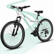 24 Inch Mountain Bike for Teenagers, High Carbon Steel Frame, Dual Full Suspension Mountain Bike, Mountain Tire, 21 Speed Mens Womens Outdoor Cycling, Birthday Gifts