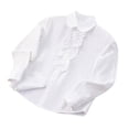 thumbnail image 4 of Uniform Shirts for Girls Ruffle Princess Lace Collar Long Sleeve Button Down Bowknot Blouse White 4-6 Years, 4 of 8
