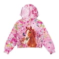 thumbnail image 5 of Xoenoiee Horse Butterfly Flower Print Girls Half Zip Sweatshirt Cropped Pullover Hoodies Long Sleeve Zipper Sweatshirt Fall Winter Tops with Pocket, 7-8 Years, 5 of 7