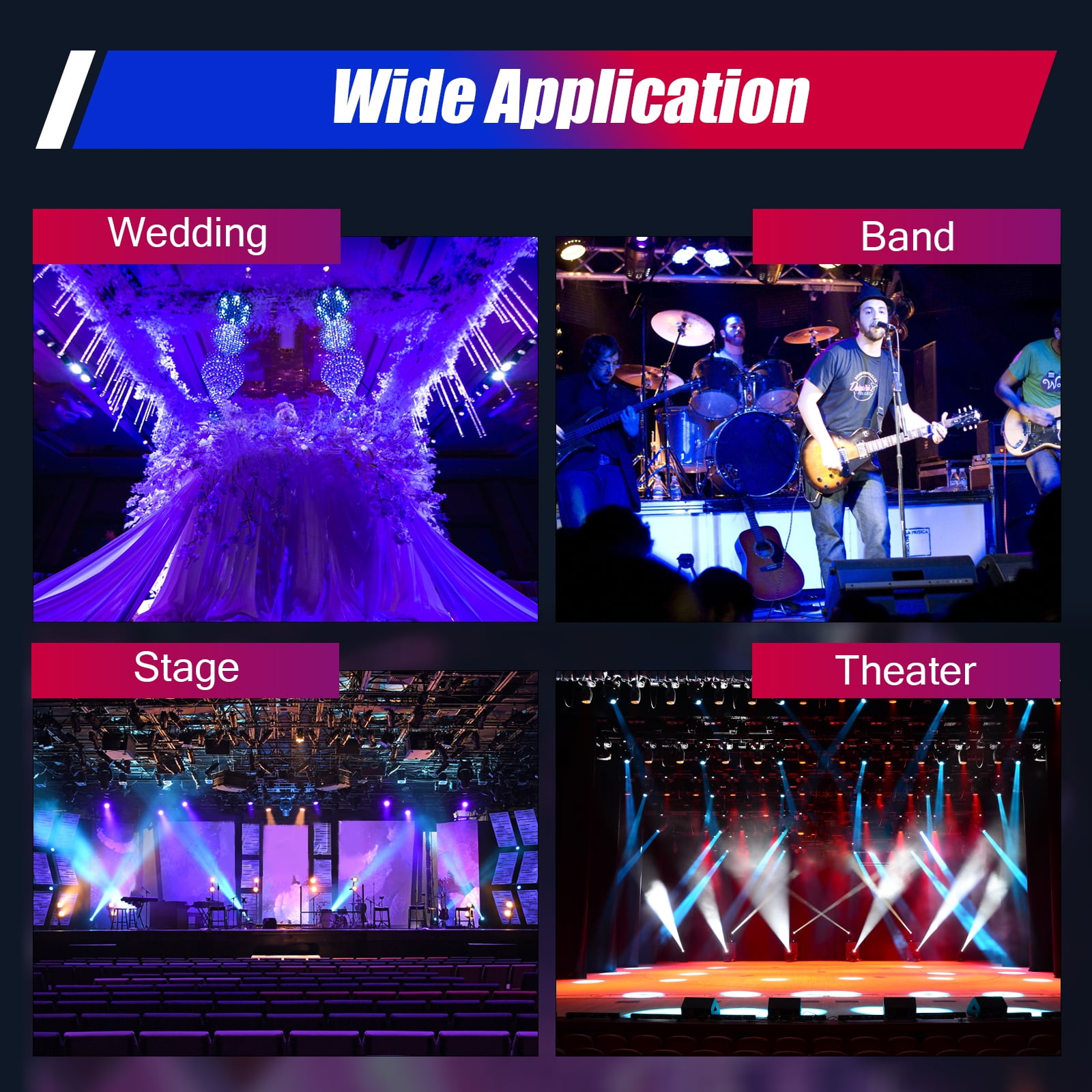 200W LED Follow Spot Light Manual Control Spotlight Stage Light Adjustable for large stages, theaters