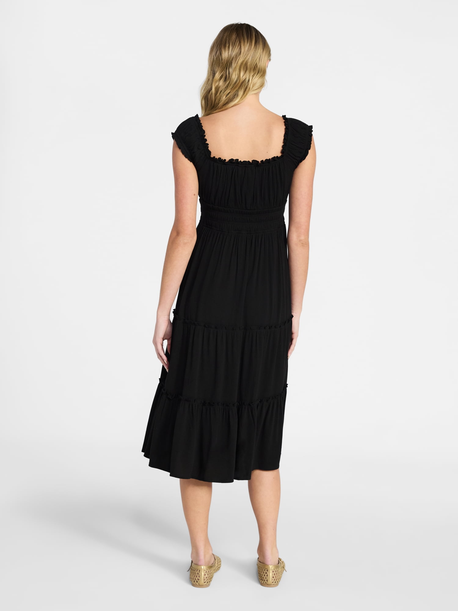 No Boundaries Puff Sleeve Midi Dress, Women’s XXS-XXL