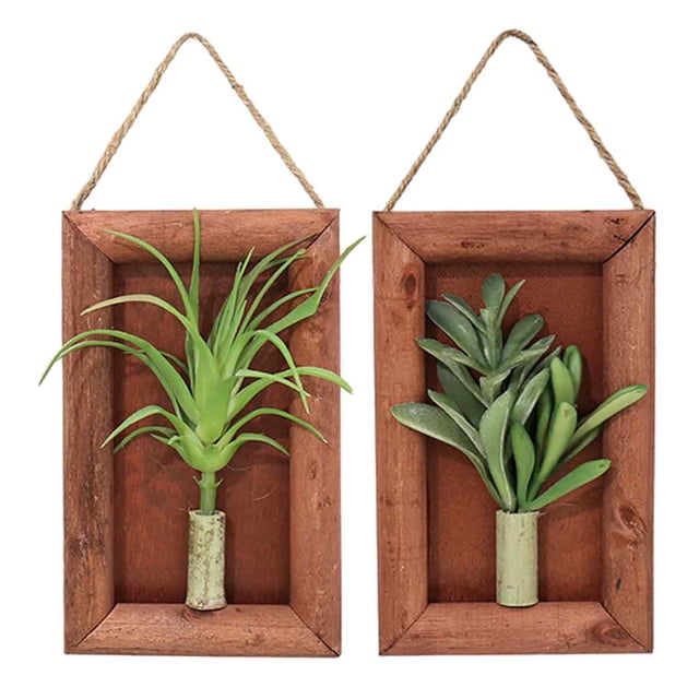 2 uds simulación suculentas bonsái colgante de pared decoración interior creativa plantas verdes artificiales