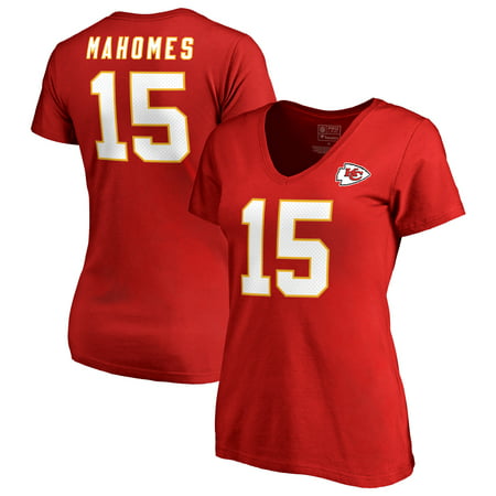 Patrick Mahomes Kansas City Chiefs NFL Pro Line by Fanatics Branded Women's Authentic Stack Name & Number T-Shirt -