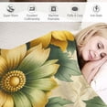 thumbnail image 3 of GOSMITH Lemon Yellow Hawaiian Tropical Hibiscus Hawaii Aloha Tropical Flowers Farmhouse Decorative Flannel Throw Blanket White, 3 of 6