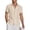 Beige, variant on Men's Cuban Guayabera Linen Shirt - Short Sleeve Casual Beach Summer Button Down
