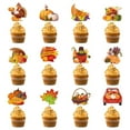 thumbnail image 4 of Thanksgiving Cake Inserts, Turkey Pumpkin Cupcake Flags, 12Pcs Paper Sticks with Adhesive Dots, Unique Festive Design, Easy to Install, Party Decoration Supplies, Eye-Catching Cake Ornament, 4 of 7