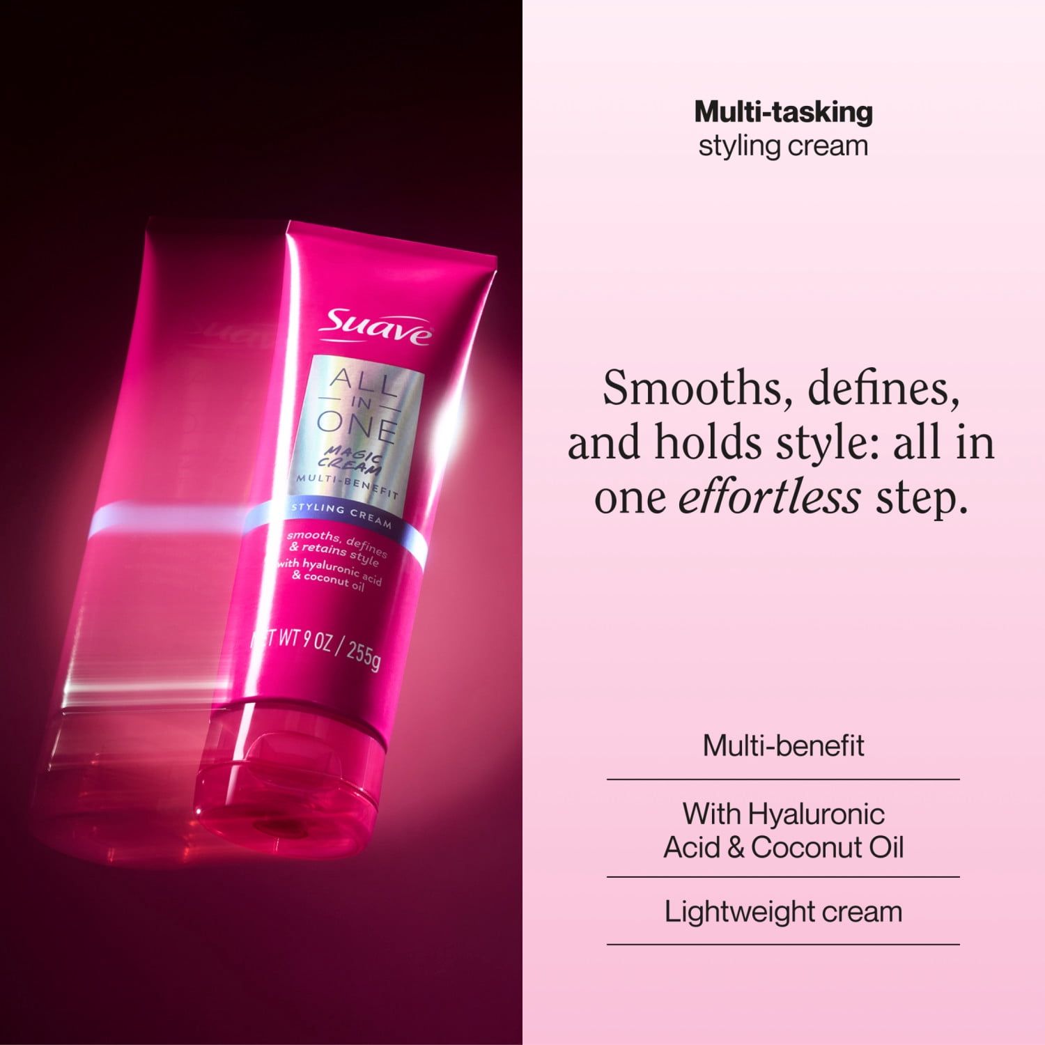 Suave All In One Magic Styling Cream, Smooths, Hydrates, Controls Frizz, 9 OZ