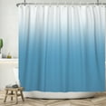 thumbnail image 2 of Lfeey Blue Ombre Shower Curtain, Bathroom Waterproof Washable Fabric with Hooks, 72x72 Inches, 2 of 5