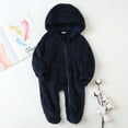thumbnail image 3 of GYRATEDREAM Baby Boy Girl Winter Fuzzy Jumpsuit Infant Bear Ear Snowsuit Toddler Long Sleeve Footed Zipper Hoodie Romper Warm Onesie Coat for 3-12 Months, 3 of 7