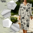 thumbnail image 5 of COEQINE Loose Fit Dress for Women, 2026 Spring Summer Oversized Long Sleeve V Neck Maternity Dress, Comfortable Wrinkle-Free Elegant Sundress, Size L, Gray Beige Ink Floral, 5 of 6