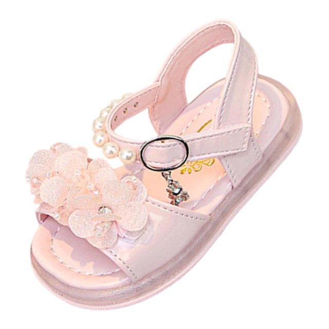 Sandalias para Niños Niñas de Moda Plana Y Suave con Dedos Abiertos Y Luces para Niñas en Chinos Y Grandes Tamaños Sandalias Planas con Correas de Tobillo