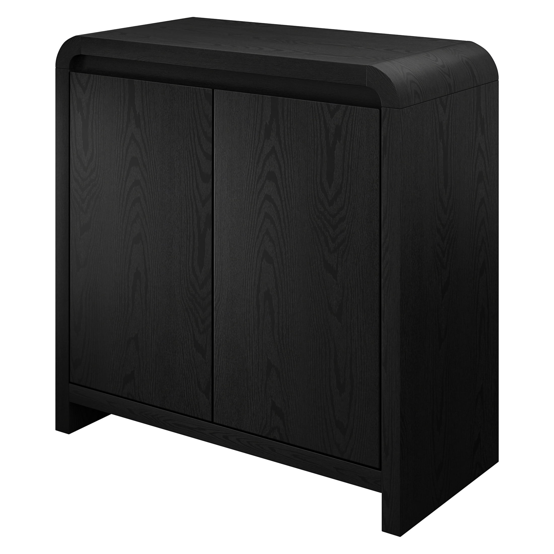 Evelyn&Zoe Modern/Contemporary 32" Wide Black Grain Accent Cabinet