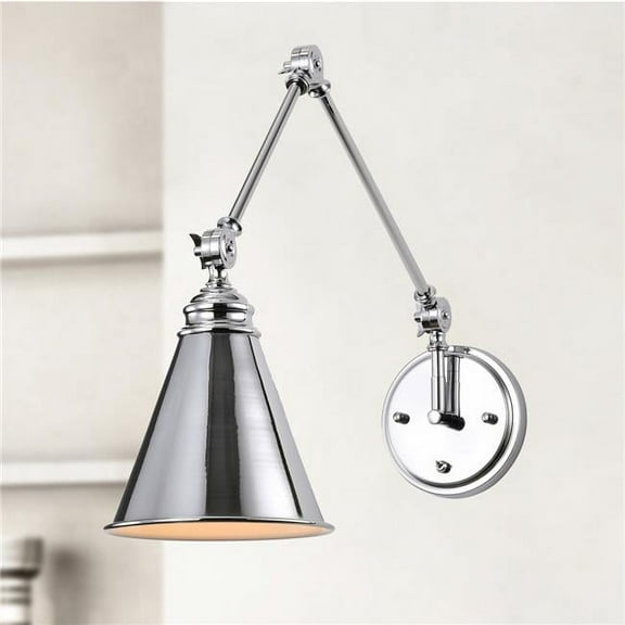 Warehouse of Tiffany Esmeralda 7 in. 1-Light Indoor Chrome Finish Wall Sconce with Light Kit