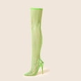 thumbnail image 6 of Dakaela Women's Mesh Thigh High Boots Pointed Toe Sparkly Stilettos High Heels Over The Knee Boot, 6 of 8