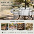thumbnail image 6 of Round Outdoor Tablecloth with Umbrella Hole and Zipper, Black White Check Tablecloth with Elastic Waterproof, Farmhouse Line Buffalo Plaid Patio Table Covers for 45" - 54" Picnic Pool Tables, 6 of 9