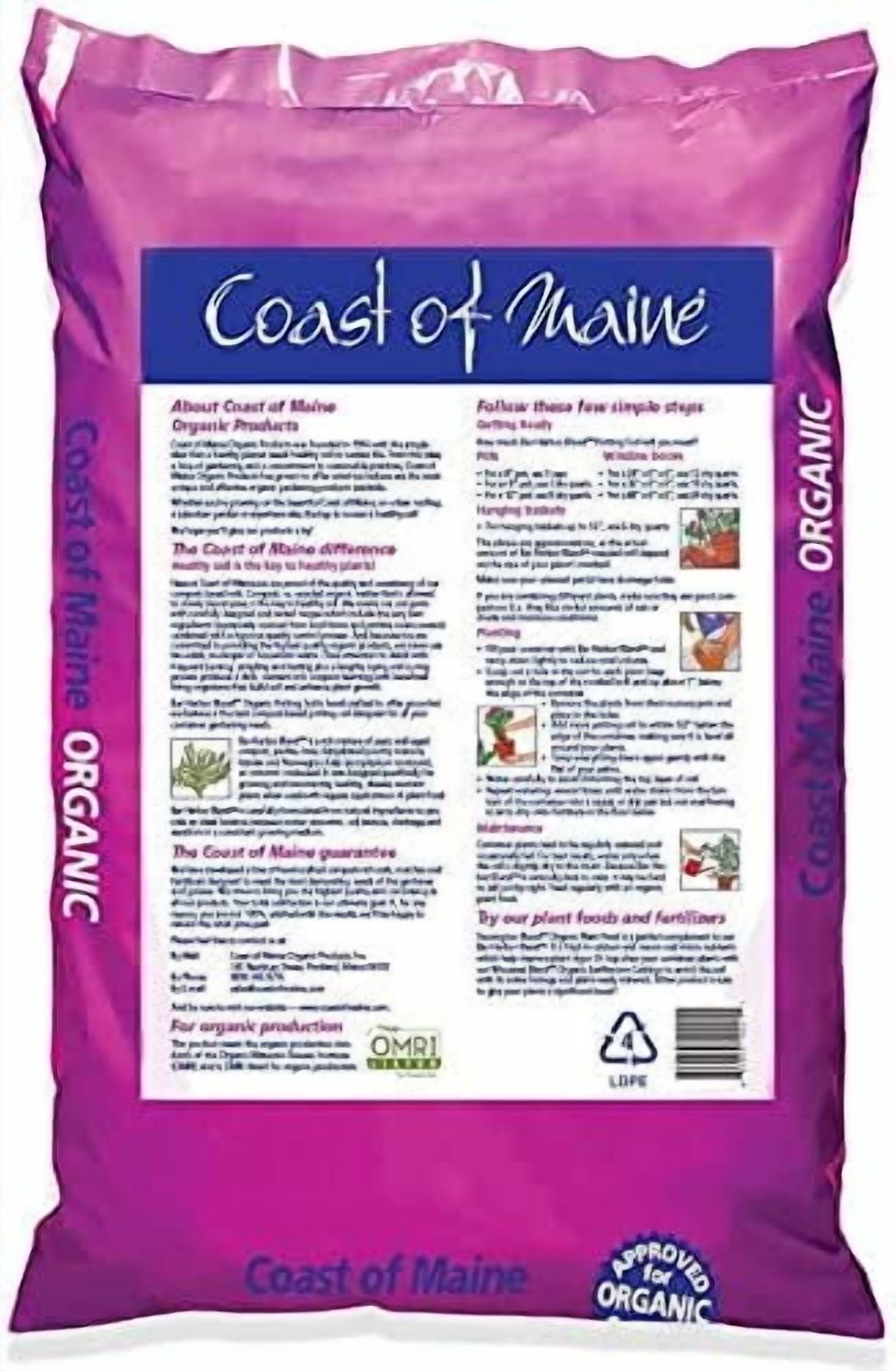 Coast Of Maine Organic Potting Soil - Bar Harbor Blend, OMRI Listed - 8 QT 6 Pack