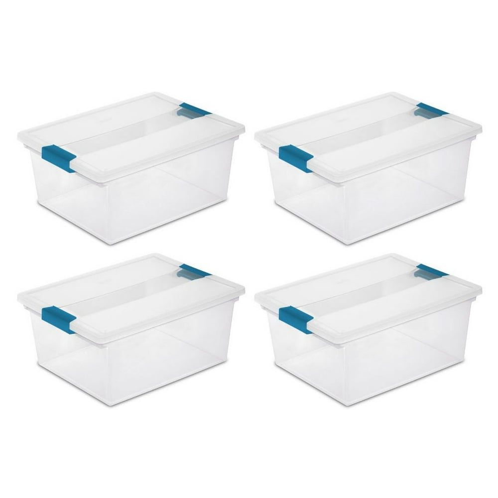 Sterilite Deep Clip Box Clear Plastic Storage Tote Container with Lid