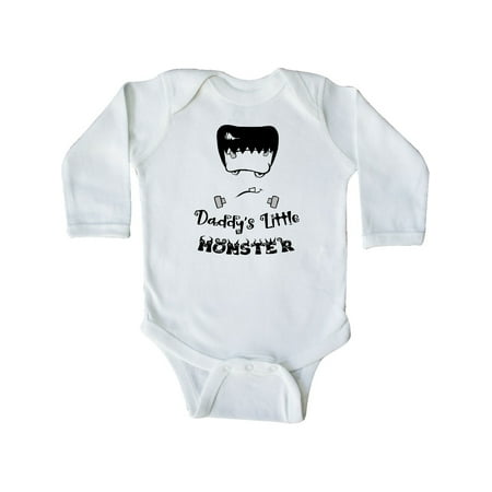 

Inktastic Halloween Baby Frankenstein Daddy s Little Monster Gift Baby Boy or Baby Girl Long Sleeve Bodysuit