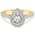 thumbnail image 4 of IGI Certified 4 Carat Pear Shape Lab Grown Diamond Engagement Ring | 14K Yellow Gold | Rising Sun Halo Lab Diamond Ring | FG-VS1-VS2 Quality Friendly Diamonds, 4 of 6