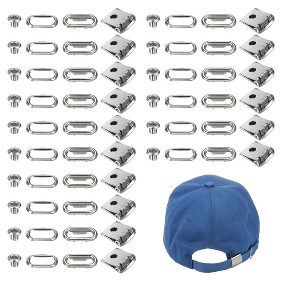 Hebilla de Gorro de Acero Inoxidable Uxcell [16Set] - Reemplazo de Hebilla para Reparación de Correas de Gorro - [Plata Mate]