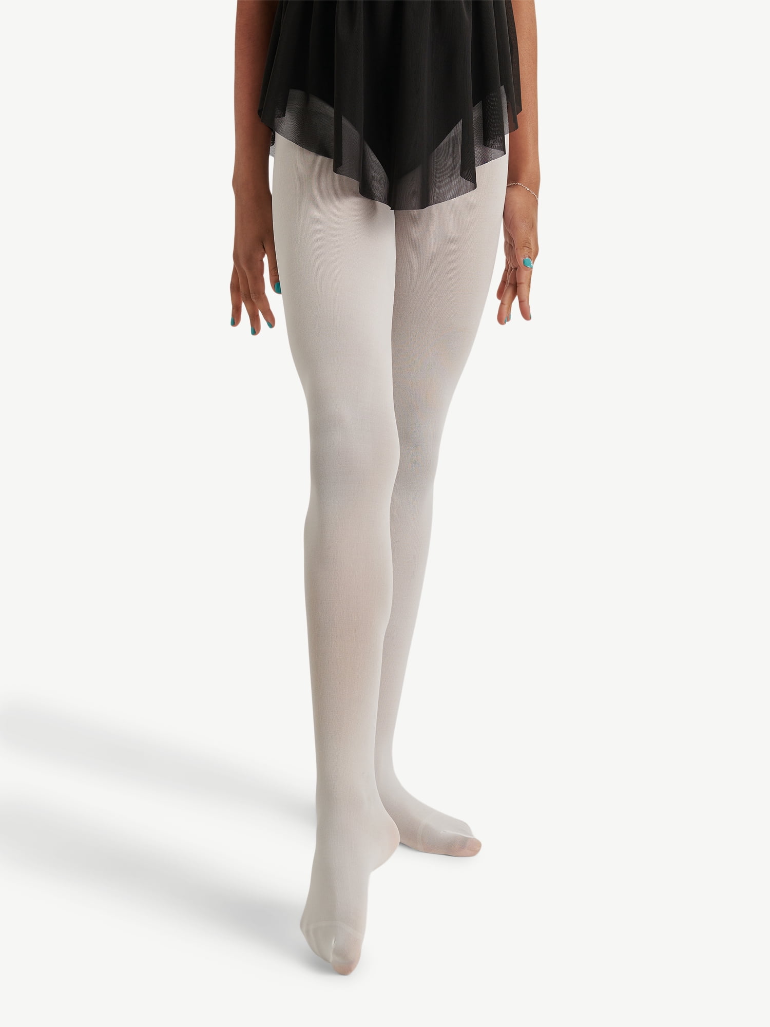 Justice Opaque Footed Ballet Tights for Girls, Sizes 2-16, 2 Pairs