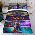 thumbnail image 4 of Iwájú Conjunto de sábanas temático, trío de piezas, cómodo y amigable con la piel, diseño único, regalo de decoración para el hogar para familiares, amigos y fans,140cm *210cm, 4 of 6