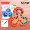 thumbnail image 1 of Teen-Focused 6-Sided Rotatable Magic Cube: Creative Crossbody Design for Stress Relief, Brain Development & Concentration – Safe Plastic Desktop Toy with Endless Fun for Ages 7-14 (Orange Gyroscope, 1 of 6