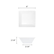 Excellante Passion White Melamine Dinnerware Collection 6 x 6 Inch Square Bowl, 2.25 Inch Deep - 16 oz., In Each