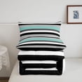 thumbnail image 5 of Erosebridal Boho Geometric Lines Full Size Comforter Sets,Minimalist Striped Bedding Comforter Set,Black Reversible,3 Pieces,1 Comforter and 2 Pillowcases, 5 of 7