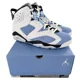 thumbnail image 1 of Ni - ke Ni - ke Air Jordan 6 Retro VI University Blue/White-Black Men’s Sz 13 UNC Tar Heels, 1 of 5