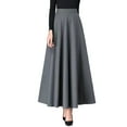 thumbnail image 2 of BAETEUY Women Maxi Skirt Elastic High Waist Large Hem A-Line Long Skirt with Pockets Solid Color Office Lady Skirt, 2 of 8