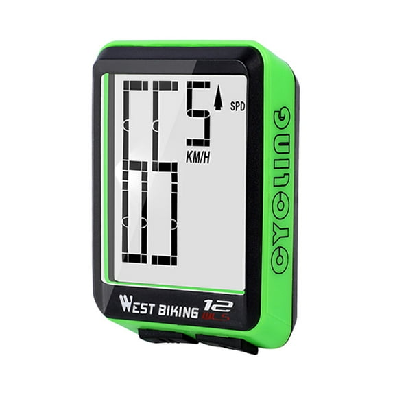 Wireless Bicycle Computer Large Digital Bike Computer Odometer Speedometer Bike Thermometer Waterproof Speed Distance Time Measure with LCD Backlight