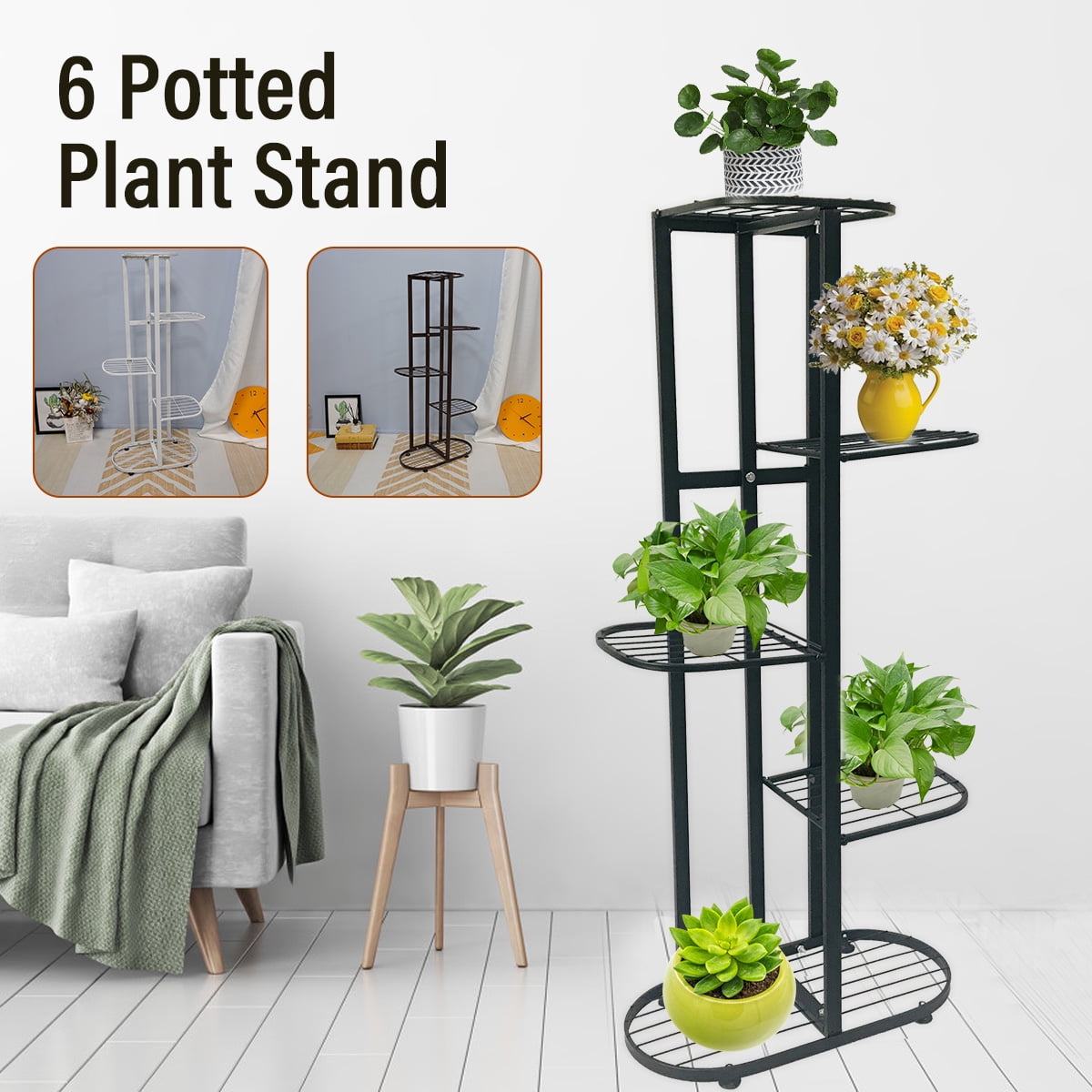 5 Tier Metal Plant Stand,Indoor Outdoor Flower Pot Holder