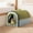 B, variant on Cat House with Door Flap, Covered Cat Bed for Indoor Cats, Plush Kitten Cave Hideaway with Removable Washable Pad, All-Season Cat Shelter Den for Small Pets, Collapsible Cat Tent House for, Brown