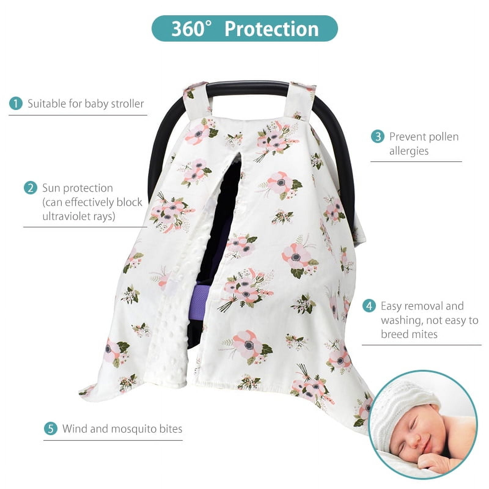 LNKOO Premium Carseat Canopy Cover with Peekaboo Opening, Nursing Cover Baby Car Cotton Canopy | Infant Car Seat Canopy Nursing Carseat Cover for Boy Girl Baby Shower Gift for Breastfeeding