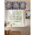 thumbnail image 2 of Orange Blue Ethnic Curtain Valances for Windows, Rustic Boho Flowers Impressionist Kitchen Valance Window Treatment, Light Filtering Block Curtains for Bathroom/Bedroom/Living Room 42'' x 12'', 2 of 9