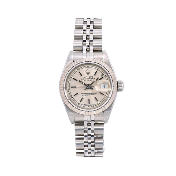 Pre-Owned Rolex Datejust 26MM 6917 Silver Dial Fluted Bezel Stainless Steel Jubilee Bracelet