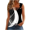 thumbnail image 2 of Njagoc3 Womens Sleeveless Polka Dot Printed Tank Top, Square Neck, Relaxed , Summer Daily & Vacation Wear, 2 of 6