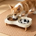 thumbnail image 2 of FEOLGEHLY Slow Feed Raised Stainless Steel Dog Cat Bowl Set, Non Skid Anti Spill Neck Protect Eco-friendly Base Double Food Water Bowl for Small Dogs and Indoor Cats Daily Feeding Use, 2 of 6