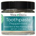 thumbnail image 1 of Pasta de dientes natural sin fluoruro Viva Doria - Menta (frasco de vidrio de 3 oz) Refresca la boca Refresca el aliento Mantiene los dientes y las encías saludables, 1 of 1
