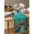 thumbnail image 3 of Sea Turtle Table Runner Coastal Nautical Ocean Summer Beach Tablerunners 13 x 90 Inch, Table Decorations Tabletop Scarf for Summer Gathering Holiday Farmhouse Kitchen Dining Decor, 3 of 6