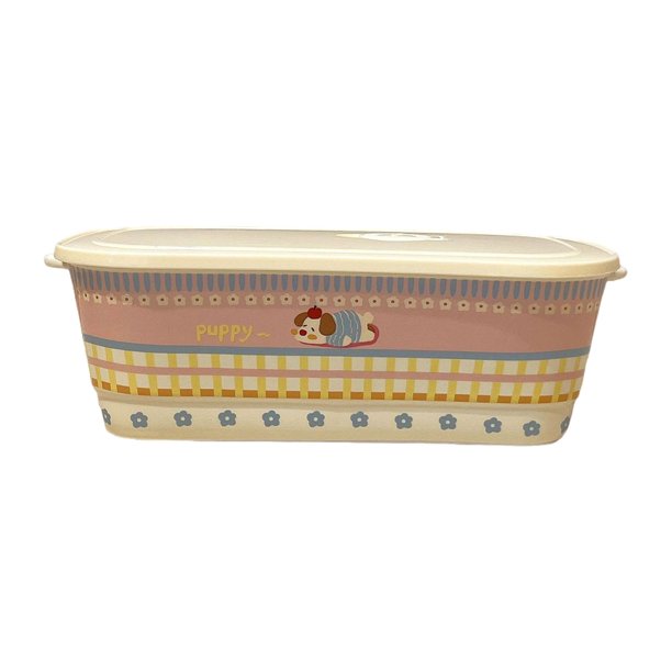 Lonchera de cerámica, caja bento, caja para refrigerios, recipiente ligero apto para microondas, 3 Perro