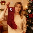 thumbnail image 4 of Knitted Hosiery Wool Hosiery Embroidered Letter Children's Candy Gift Bag Christmas Stocking Gift Bag, 4 of 6
