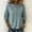 *Sky Blue, variant on Women's Embroidered Linen Blend Blouse, Casual 3/4 Sleeve Round Neck Loose Top Coffee,Women's Plus L