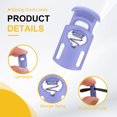 thumbnail image 3 of Uxcell Spring Cord Locks Plastic Single Hole Toggle Stopper for Drawstrings and DIY Projects Purple, 3 of 6